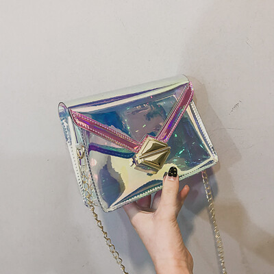 

Tailored Womens Fashion Contrast Color Chain Messenger Bag Multi-Function Shoulder Bag