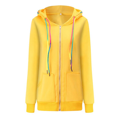 

Toponeto Fashion Women Casual Drawstring Splicing Full Sleeve Hooded Zipper Pocket Coat