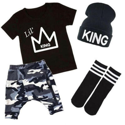 

Casual Toddler Kids Baby Boy Clothes Tops T-shirt Camo Pants 2PCS Outfits Set