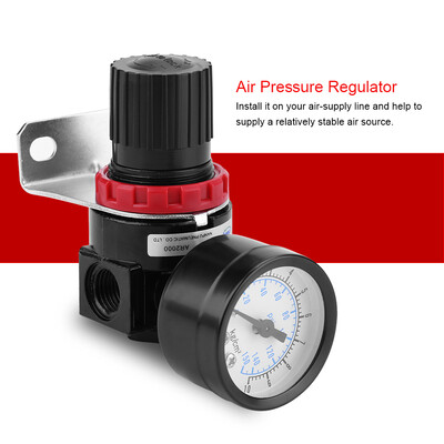 

Greensen G14 Pneumatic Regulator Adjustable Air Pressure Compressor Control Valve Gauge with Bracket