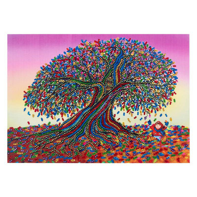 

Colorful Tree Pattern Partial 5D DIY Diamond Painting By Number Kits For Home Wall Decor Kid Adult Practice Manual