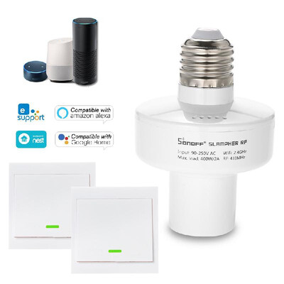 

3PCS SONOFF Slampher ITEAD WiFi Smart Light Bulb Holder 433MHz RF E27 Wireless Lamp Holder Compatible with Amazon Alexa & for Goog