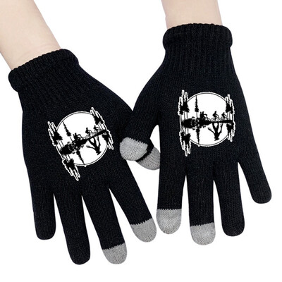 

Animemerch Stranger Things Gloves Eleven Demogorgon Cosplay Gloves Full Finger Gloves Printed Gloves Winter Warm Mitten