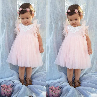 

Infant Toddler Baby Girls Tutu Princess Dress Clothes Braces Lace Backless