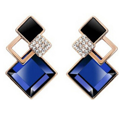 

New Design Design Fashion Women Luxury High-grade Crystal Geometry Rhinestone Earrings