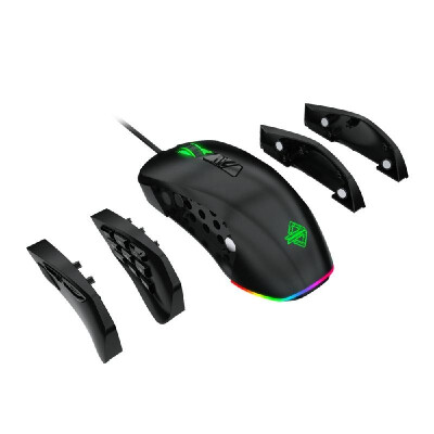 

AJAZZ GTI Modular Gaming Mouse Wired Mouse 5000DPI Optical Sensor RGB Backlit Mice Magnetic Competitive Modular Grey