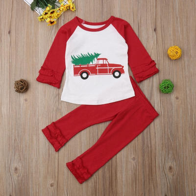 

Toddler Baby Girl Christmas Long Sleeve Clothes Tops T-shirt Pants Outfit