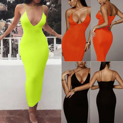 

UK Hot Women Summer Boho Long Maxi Dress Evening Party Cocktail Stretch Sundress