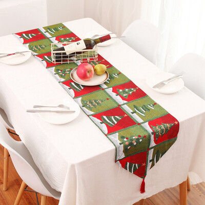 

〖Follure〗Creative Christmas Cotton Linen Tablecloth Table Flag Desktop Decoration