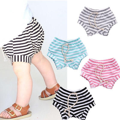 

Toddler Kids Baby Boy Girls Hot Pants Cotton Striped PP Children Pants Bottoms age 0-4Years