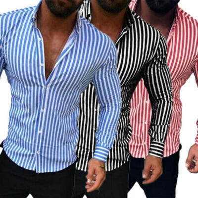 

Luxury Fashion Mens Slim Fit Shirt Long Sleeve Dress Shirts Casual Shirt Tops