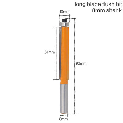 

8mm Wood Edge Cutting End Dual Flute Bearing Cutter Bit Tool Flush Trim Router
