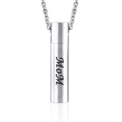

Dad Mom Cylindrical Necklace for Ashes Heart Cremation Memorial Keepsake Pendant Necklace Jewelry Love Commemorative Gift