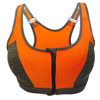 

Toponeto Women Seamless Sports Zippers Bras Permeable Honeycomb Nets Quakeproof Underwear