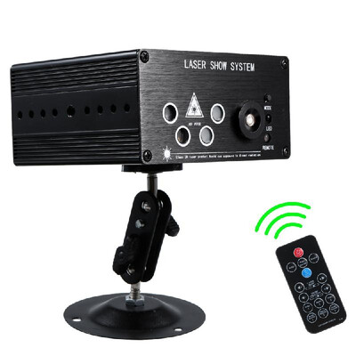 

DJ Disco Stage Lasering Light 3W RGB LEDs 5 Holes & Full Color 120 Patterns Sound Activated Strobe LED Projector Remote Control St
