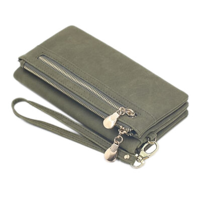 

Fashion Ladies Wallet Long Wallet Purse Female Korean Version Of The Matte Retro Double Zipper Card Bag Purse