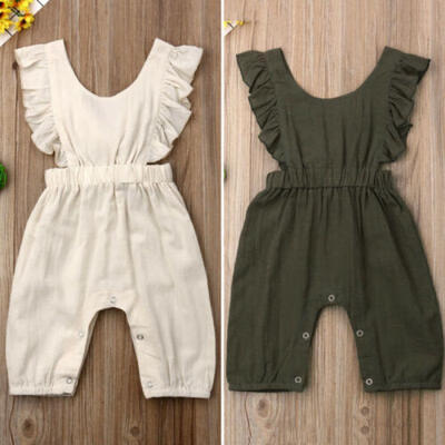 

UK Newborn Toddler Kids Baby Girl Ruffle Romper Bodysuit Jumpsuit Outfit Sunsuit