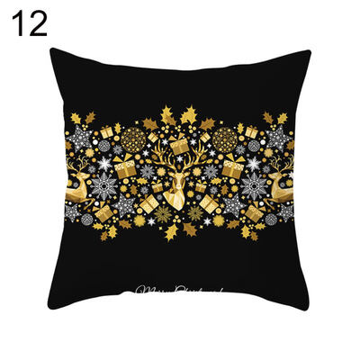 

Chrismas Snowflake Elk Star Pillow Case Cushion Cover Office Home Sofa Decor