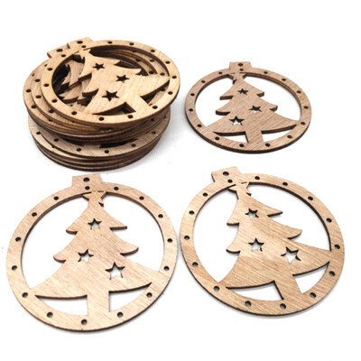 

10PCS Christmas Wooden Hanging Decoration Christmas Tree Home Decor Ornaments Xmas Festive Party Supplies