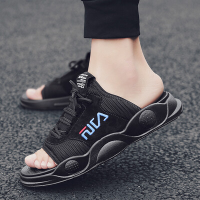 

Mens Slippers 2019 New Beach Sandals Personality Korean Fashion Fashion Wear Sandals&Slippers Men