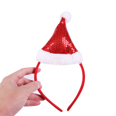 

Siaonvr Christmas Tiara Headband Party Show Dress Up Sequins Christmas Hat Headband