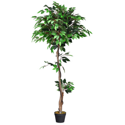 

55 ft Artificial Ficus Silk Tree with Wood Trunks