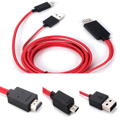 

For Samsung Android Phone 1080P 11 Pin Micro USB to HDMI Adapter Cable Full HD