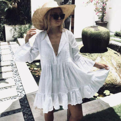 

Womens Swimwear Bikini Cover Up Beach Wear Skirt Ladies Summer Shirt Tops Dress