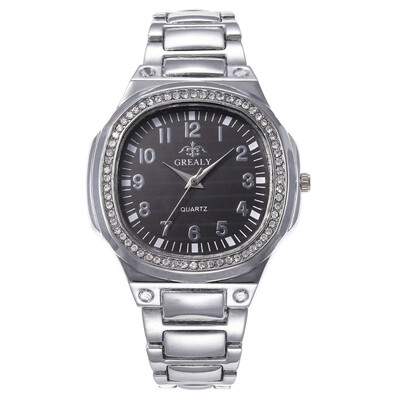 

New luxury full diamond square shell alloy watch watch female