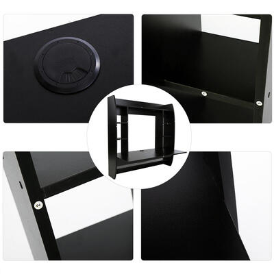 

Greensen Wall Computer DeskBlack Floating Wall Mounted Computer Desk Home Office Bedroom Furniture Storage Shelf PC Table