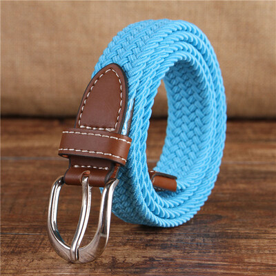 

Fashion Unisex belt high quality Elastic tension canvas Alloy pin buckle Men&Women belt solid color casual cowboy Men belt