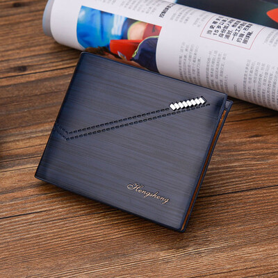 Tailored Men RFID Blocking Short Leather Wallet Card Holder Purse With Coin Pocket