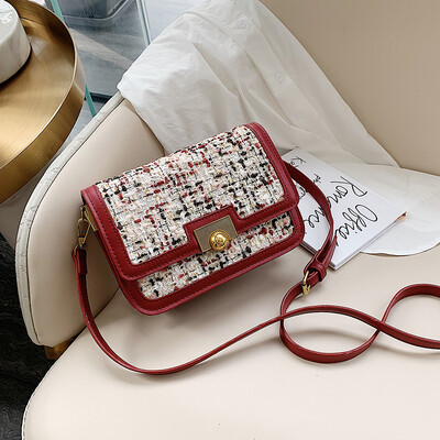 

Ins Korean version of Joker wool bag fashion womens bag 2019 new bag texture leisure tide shoulder Messenger bag