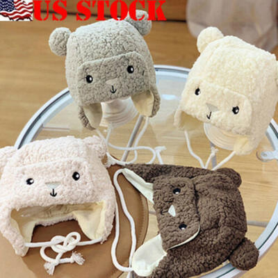 

Newborn Kid Baby Boy Girl Warm Earmuffs Hat Wool Girl Boy Hemming Winter Ski Cap