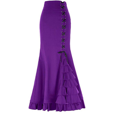 

Roseonmyhand Womens Fashion Solid Colour Vintage Bandage Mermaid Skirt