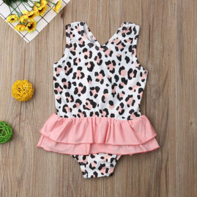 

US Toddler Kids Baby Girls Leopard Tankini Swimwear Swimsuit Bikini Bathing Suit