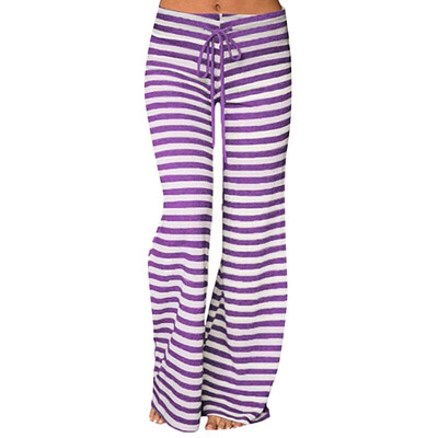 

Tailored Women Striped High Waist Elastic Loose Wide Leg Trousers Dancing Yoga Pants