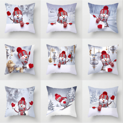 

18" Christmas Cushion Cover Santa Claus Pattern Square Pillow Case Sofa Car 2019