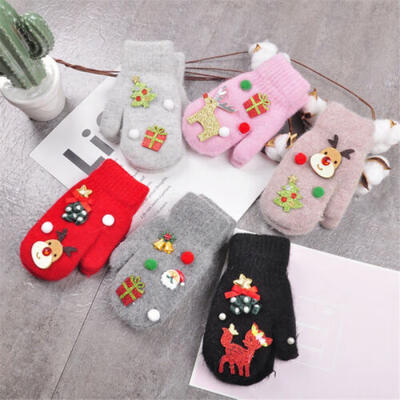

Childrens mittens gloves 5 styles winter warm girls boys toddler wool knitted