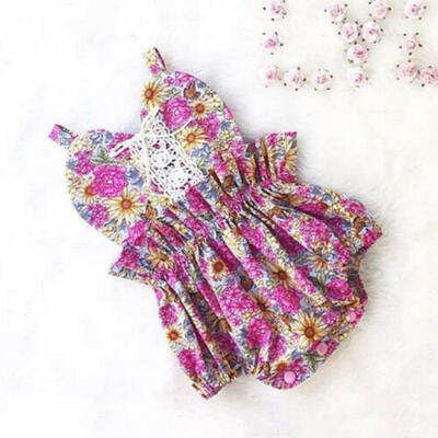 

Newborn Baby Girls Flower Lace Romper Bodysuit Jumpsuit Outfits Clothes Summer