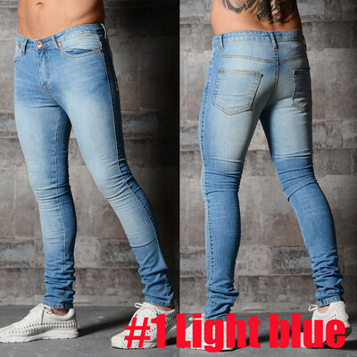 

SUNSIOM Mens Stylish Ripped Jeans Pants Biker Skinny Slim Straight Denim Trousers