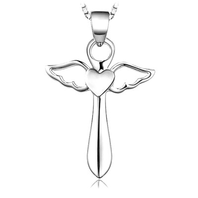 

Necklaces With Cross Pendant Silver Color Elegant Womens Necklace