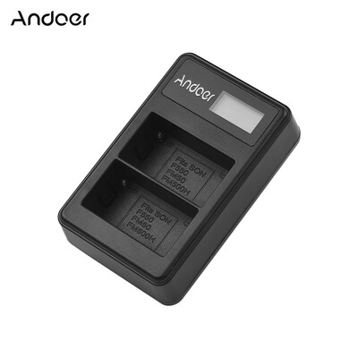 

Andoer LCD2-NPF550 USB Dual Battery Charger for Sony NP-F550 NP-F570 NP-F530 NP-F330