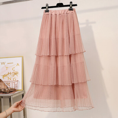 

Roseonmyhand Womens Summer Cake Cute Short Skirt Skirt High Waist Medium Long Pleated Skirt