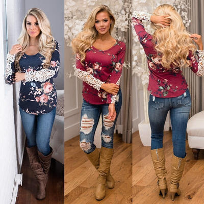 

Fashion Women Loose Long Sleeve Tops Blouse Shirt Casual Cotton Sweater Pullover