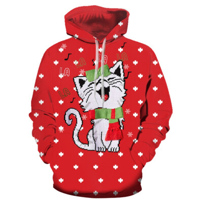 

Toponeto Christmas Women Men Print Long Sleeve Hoodie Sweatshirt Ugly Pullover Tops