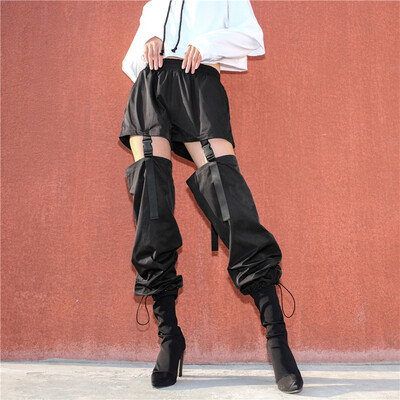 

Women Casual Solid Pants Pockets Loose Mid-Waist Cargo Pants Trousers