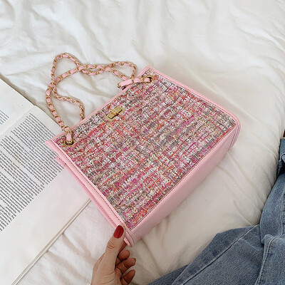 

Womens bag 2019 new wild foreign wool woolen shoulder bag summer small fresh ins net red Sen slanting small bag