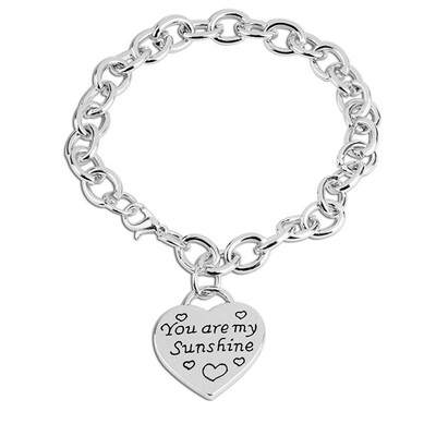 

Fashion Women\s Crude Chain Peach Heart Modelling Pendant Bracelet