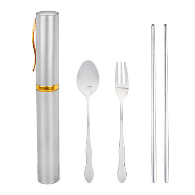 

Toponeto Portable Folding Travel Dinnerware Set Stainless Steel Tableware Camping Tools